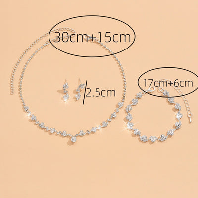 Women's Necklace Earring Bracelet Three-piece Set