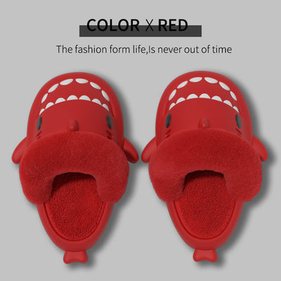 Winter Shark Slippers Detachable Warm Fuzzy Slippers Bedroom House Shoes Women