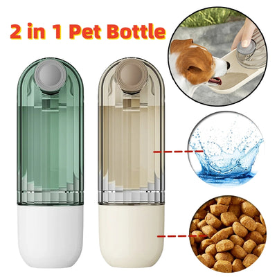 2 In 1 Pet Water Cup Segment Design Green Dog Walking Portable Drinking Cup Dog Feeding Supplies Pet Supplies Dog Walking Water Feeder Pets Products