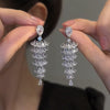 Sparkling Zircon Christmas Tree Drop Earrings For Women Trendy Xmas Tree Plant Dangle Earrings New Year Festival Party Jewelry