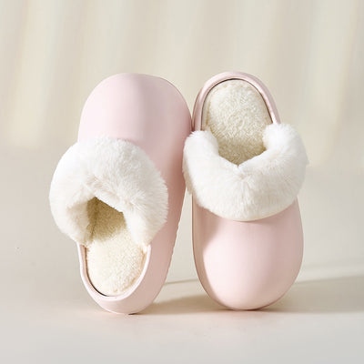 Removable Slippers Winter Waterproof Plush Shoes Household Thick Bottom Detachable Warm Fuzzy Home Slippers Bedroom House Shoes Women