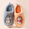 Cute Snowman Slippers Winter Indoor Household Warm Plush Thick-Soled Anti-slip Couple Home Slipper Soft Floor Bedroom House Shoes
