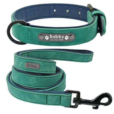 Chicos Pet Store™️ Personalized Leather Collar Leash Set For Pet